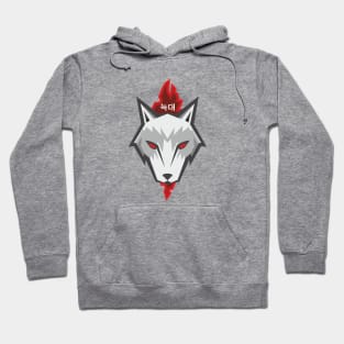 Gray wolf and fire Hoodie